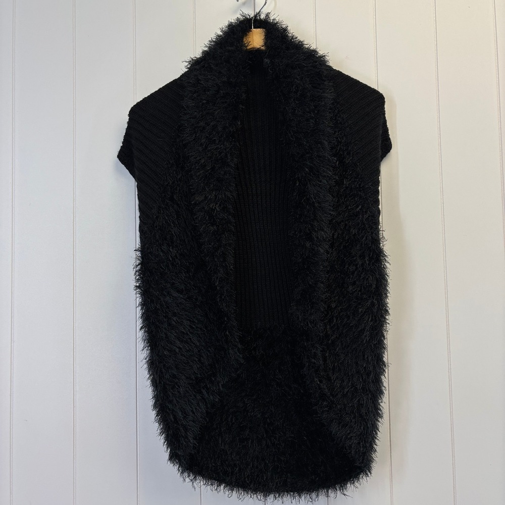 Trendology Womens Whimsigoth Faux Fur Sweater Vest Size M Fairy Grunge Boho Edgy
